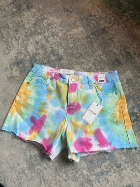 Judy Blue Pastel Tie-Dye Denim Shorts - Pink, Blue, Yellow, Green